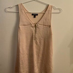 EXPRESS Sleeveless Zip-front Top - Nude/Pink